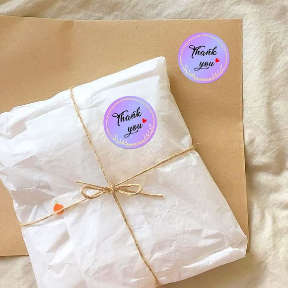 3/$15 NWT 50 ct Thank You Round Labels 1.5" Office Mail STICKERS SHIP MAIL - Picture 4 of 6